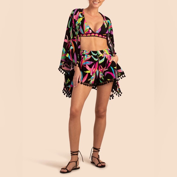 Trina Turk Other - Trina Turk Birds Of Paradise Fringe Kimono Swim Cover Up One Size NWT